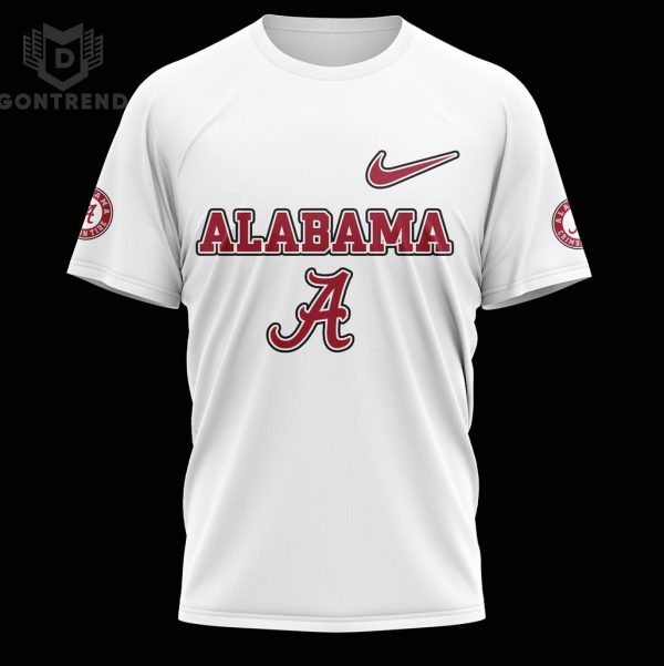 Alabama Crimson Tide Football Logo 3D T-Shirt – White