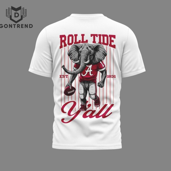 Alabama Crimson Tide Roll Tide Yall 3D T-Shirt