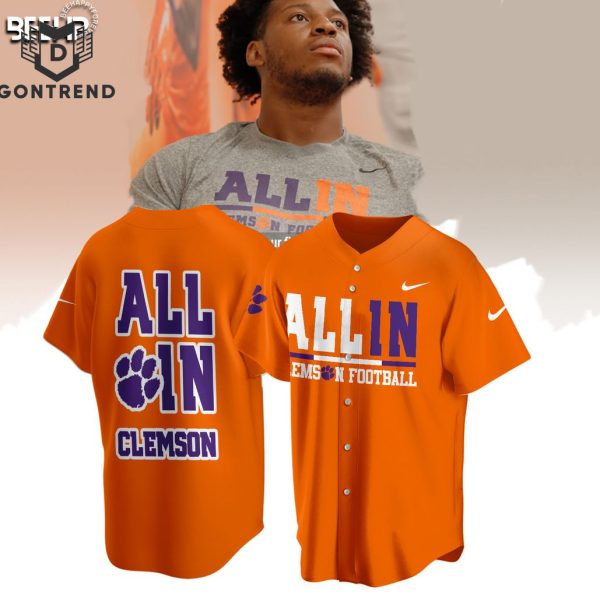 All In Clemson Tigers Football Baseball Jersey