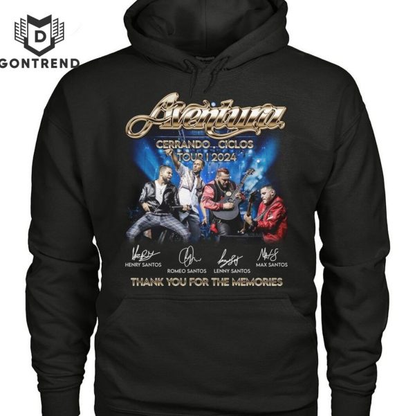 Aventura Cerrando Ciclos Tour 2024 Thank You For The Memories Signature T-Shirt