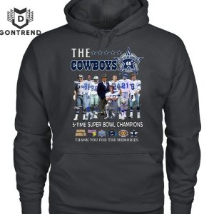 The Dallas Cowboys 65 Years Anniversary 5 Time Super Bowl Champions Signature Thank You For The Memories T-Shirt