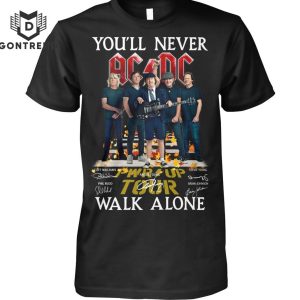 AC DC You II Never Walk Alone PWR UP Tour Signature T-Shirt