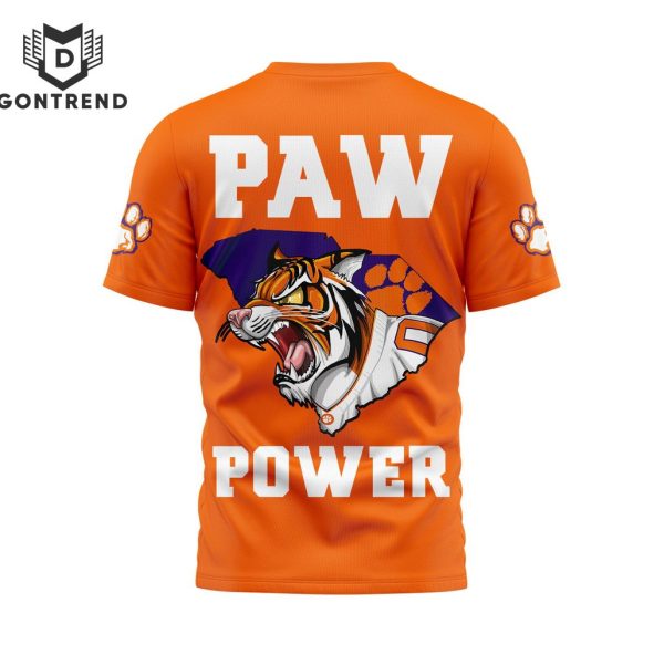 Clemson Tigers Football Paw Power 3D T-Shirt