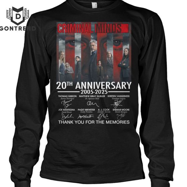 Criminal Minds 20th Anniversary 2005-2025 Signature Thank You For The Memories T-Shirt