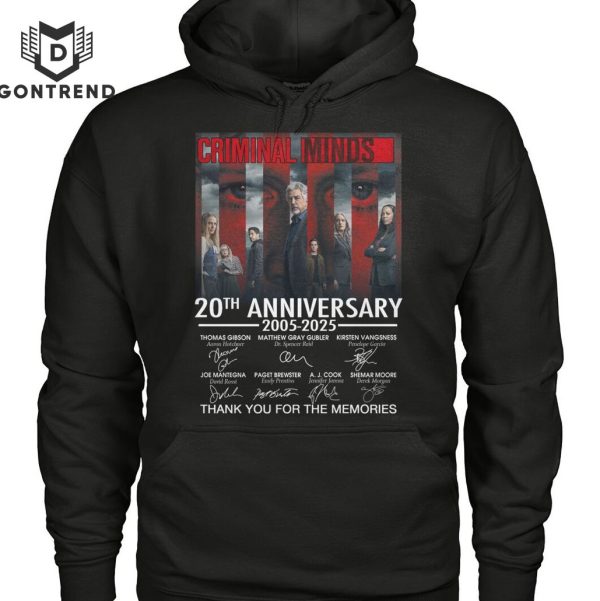 Criminal Minds 20th Anniversary 2005-2025 Signature Thank You For The Memories T-Shirt