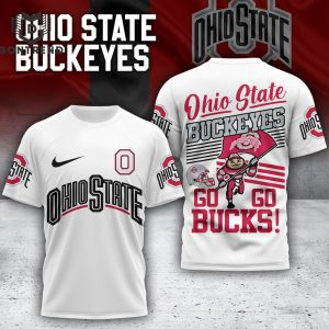 Ohio State Buckeyes Go Go Bucks 3D T-Shirt – White