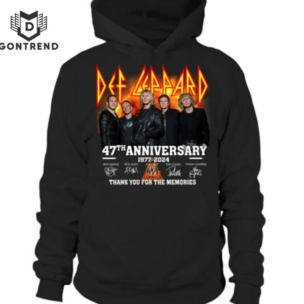 Def Leppard 47th Anniversary 1977-2024 Signature Thank You For The Memories T-Shirt