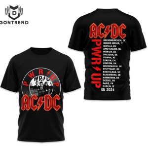 AC DC Eu 2024 PWR UP Tour 3D T-Shirt