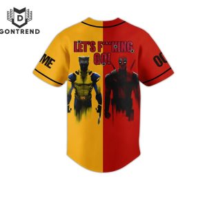 Personalized Deadpool And Wolverine Let F Go Design Baseball Jersey