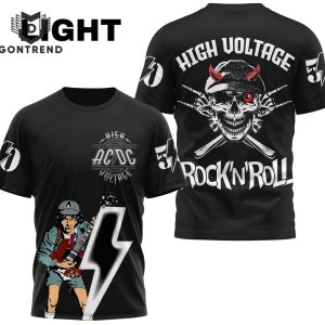 AC DC High Voltage Rock N Roll Design 3D T-Shirt