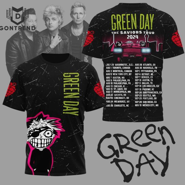 Green Day The Saviors Tour 2024 3D T-Shirt