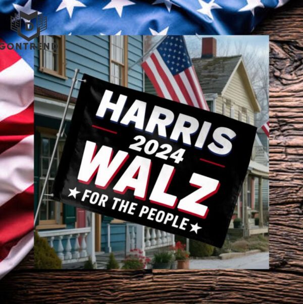 Harris Walz 2024 Flag, For The People, Vote Harris Walz, Vice President Tim Walz, President Kamala Harris Flags