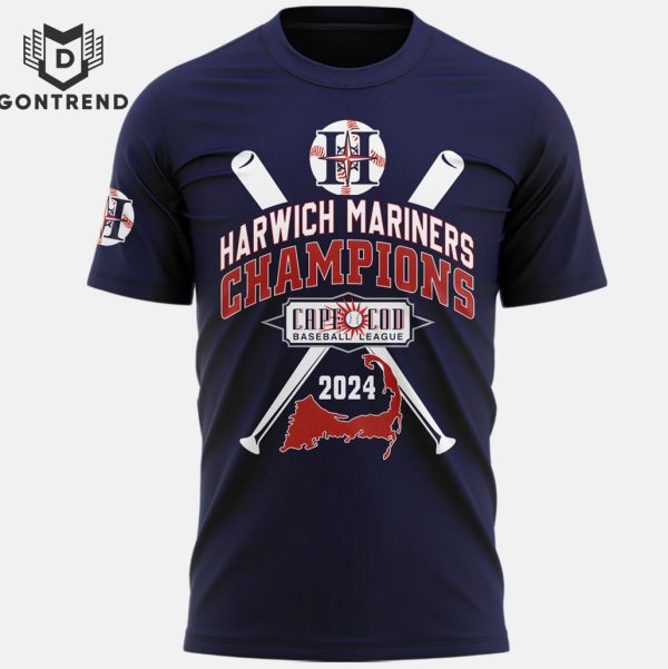 Harwich Mariners 2024 CCBL Champions 3D T-Shirt