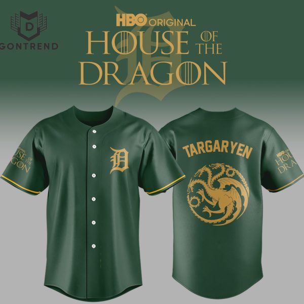 House Of The Dragon Targaryens x Detroit Tigers Baseball Jersey – Green