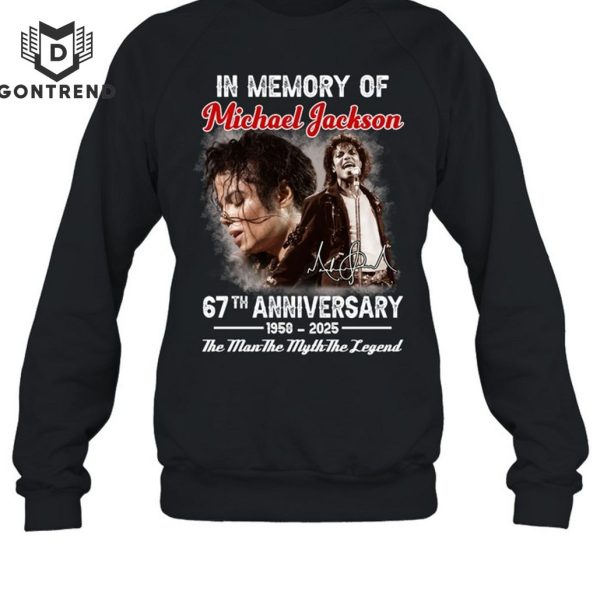 In Memory Of Michael Jackson 67th Anniversary 1958-2025 Signature The Man The Myth The Legend T-Shirt