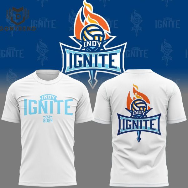 Indy Ignite Pro Volleyball 2024 3D T-Shirt – White