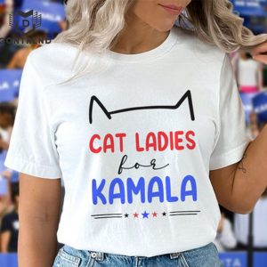 Cat Ladies For Kamala – Kamala Harris 2024 President Bright Design Unisex T-Shirt