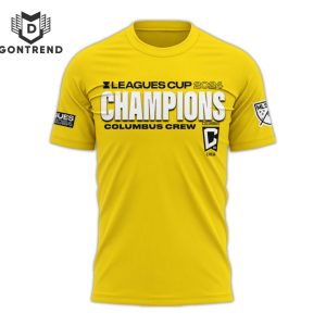 Leagues Cup Champions 2024 Columbus Crew Design 3D T-Shirt – Gold