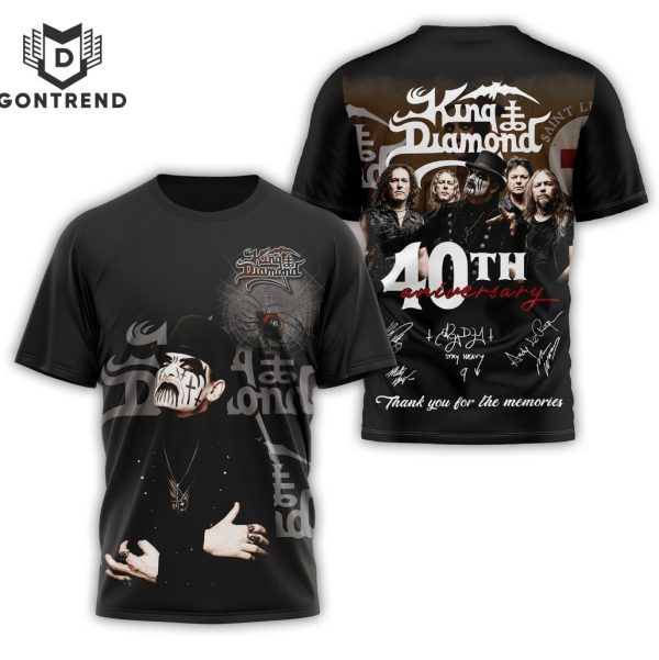 King Diamonds 40th Anniversary Signature Thank You For The Memories Signature 3D T-Shirt