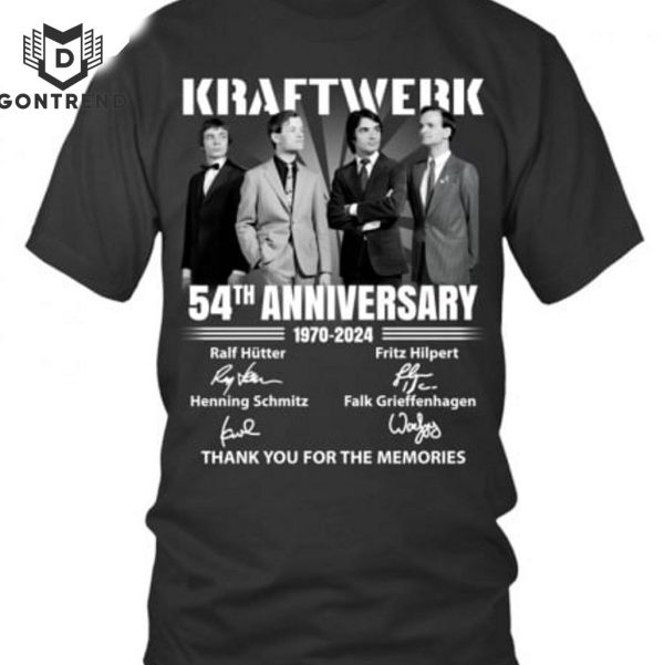 Kraftwerk 54th Anniversary 1970-2024 Thank You For The Memories Signature T-Shirt