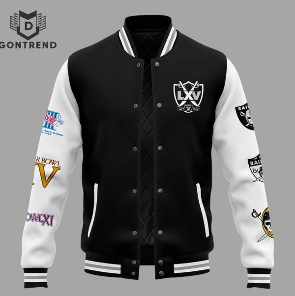 Las Vegas Raiders 2024 Super Bowl 3X Champion Baseball Jacket