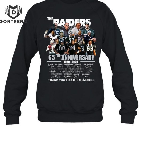 Las Vegas Raiders 65th Anniversary 1960-2024 Signature Thank You For The Memories Unisex T-Shirt