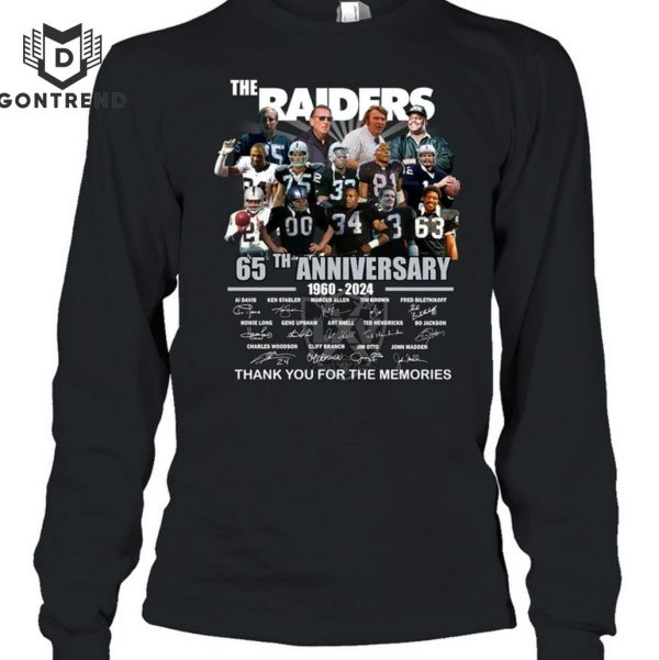 Las Vegas Raiders 65th Anniversary 1960-2024 Signature Thank You For The Memories Unisex T-Shirt