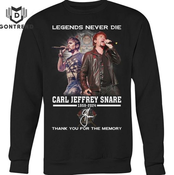 Legends Never Die Carl Jeffrey Snare 1959-2024 Thank You For The Memory Signature T-Shirt