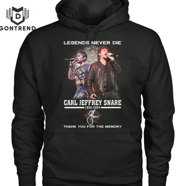 Legends Never Die Carl Jeffrey Snare 1959-2024 Thank You For The Memory Signature T-Shirt