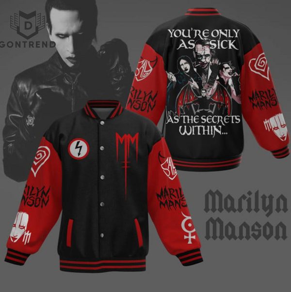 Marilyn Manson As Sick As The Secrets Within Baseball Jacket