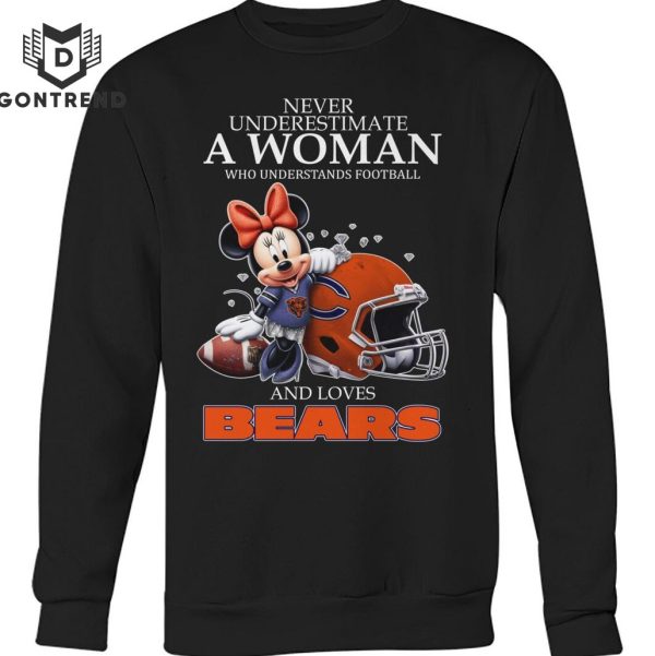 Never Underestimate A Woman Who Understands Football And Loves Chicago Bears T-Shirt