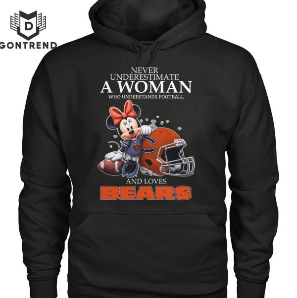 Never Underestimate A Woman Who Understands Football And Loves Chicago Bears T-Shirt