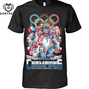 Paris 2024 Champions USA National Basketball Team Design Unisex T-Shirt