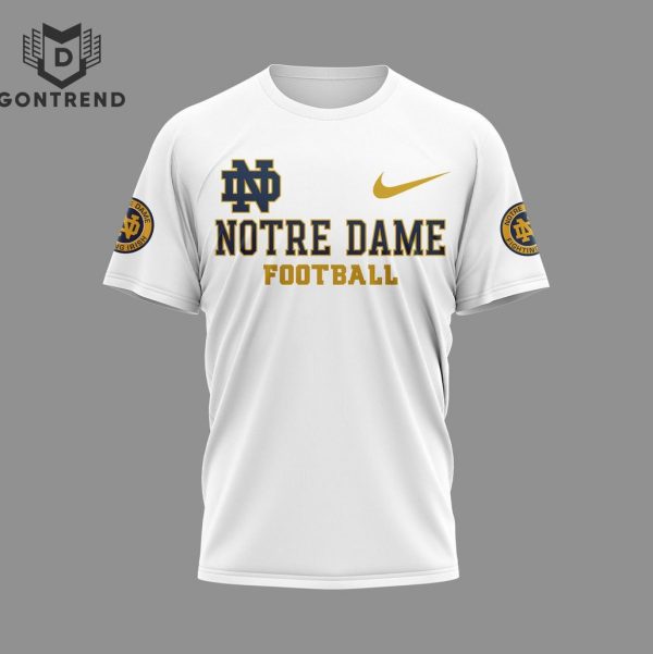 Notre Dame Fighting Irish Football Go Irish 3D T-Shirt – White