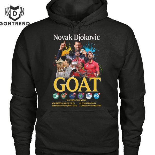 Novak Djokovic GOAT Signature 1X Olympic Gold Medal Design Unisex T-Shirt