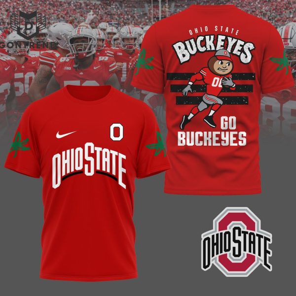 Ohio State Buckeyes Football Go Buckeyes 3D T-Shirt – Red