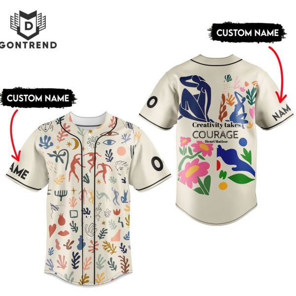 Personalized Creativity Takes Courage Henri Matisse Baseball Jersey