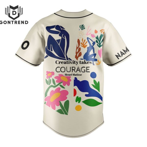 Personalized Creativity Takes Courage Henri Matisse Baseball Jersey