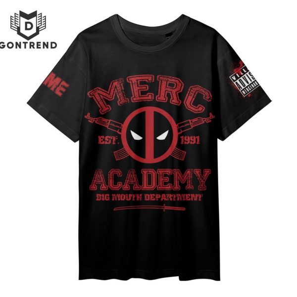 Personalized Deadpool Merc Academy Big Mouth Department 3D T-Shirt