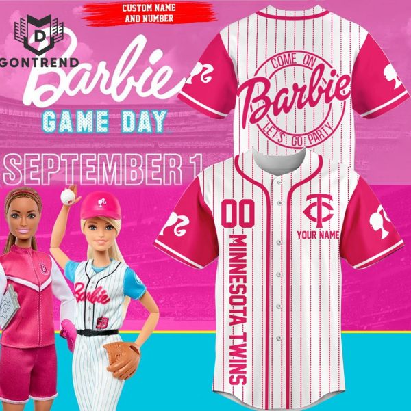 Personalized Minnesota Twins x Barbie Game Day Baseball Jersey