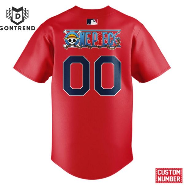 Personalized One Piece x Boston Red Sox Theme Night Baseball Jersey