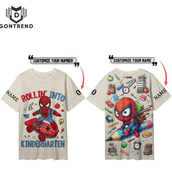 Personalized Rolling Into Kindergarten Deadpool  3D T-Shirt