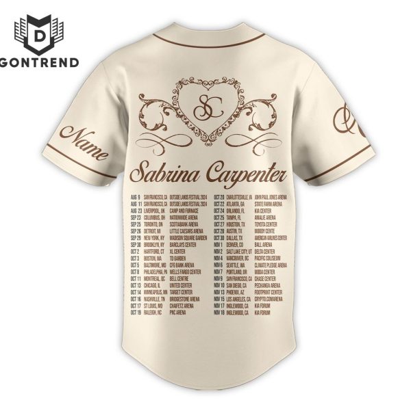 Personalized Sabrina Carpente 2024 Tour Baseball Jersey