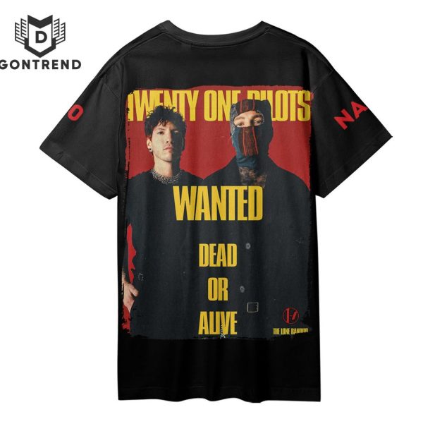 Personalized Twenty One Pilots Wanted Dead Or Alive 3D T-Shirt
