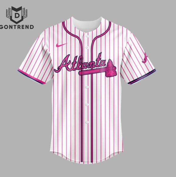 Personnalized Atlanta Braves x Barbie Night Game Baseball Jersey