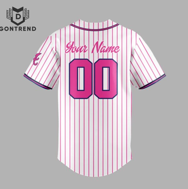 Personnalized Atlanta Braves x Barbie Night Game Baseball Jersey