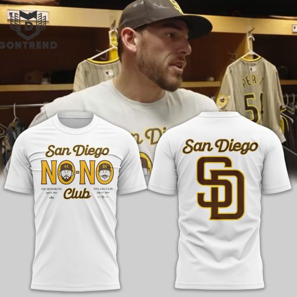 San Diego Padres No-No Club White 3D T-Shirt