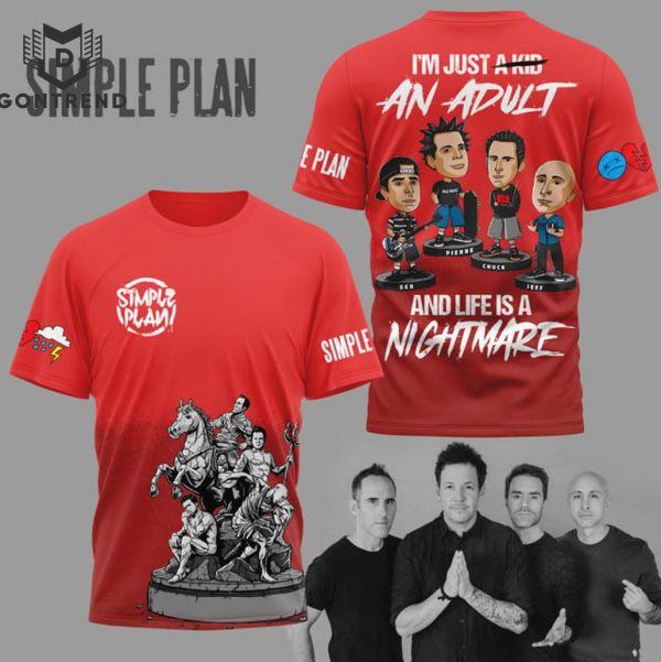 Simple Plan – Im Just A Kid An Adult And Life Is A Nightmare 3D T-Shirt