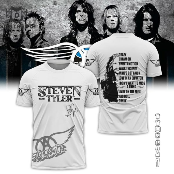 Steven Tyler Aerosmith Signature Design 3D T-Shirt