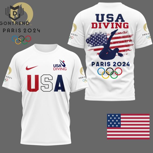 Team USA Diving Oympic Paris 2024 Design 3D T-Shirt